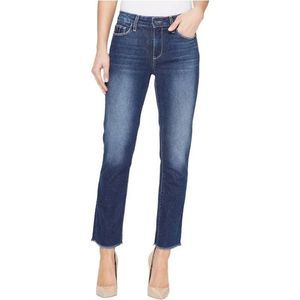 Paige Jacqueline Straight Frayed Hem Jeans - Size: 24